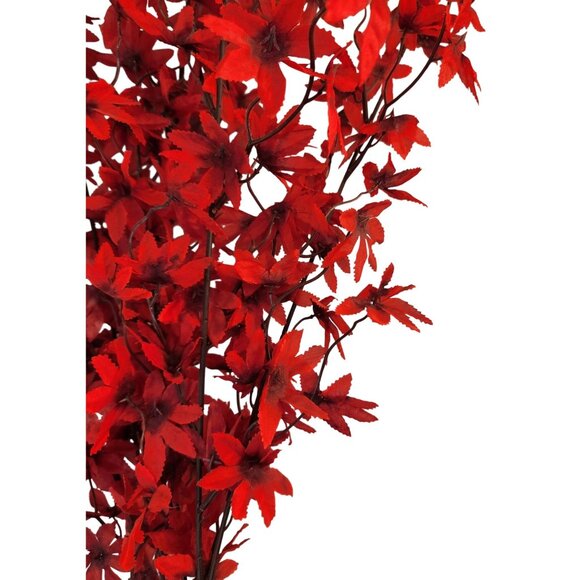 Artificial Red Maple Leaf Stems Fall Filler Floral Decor - Set Of 3 - Picture 11 of 14